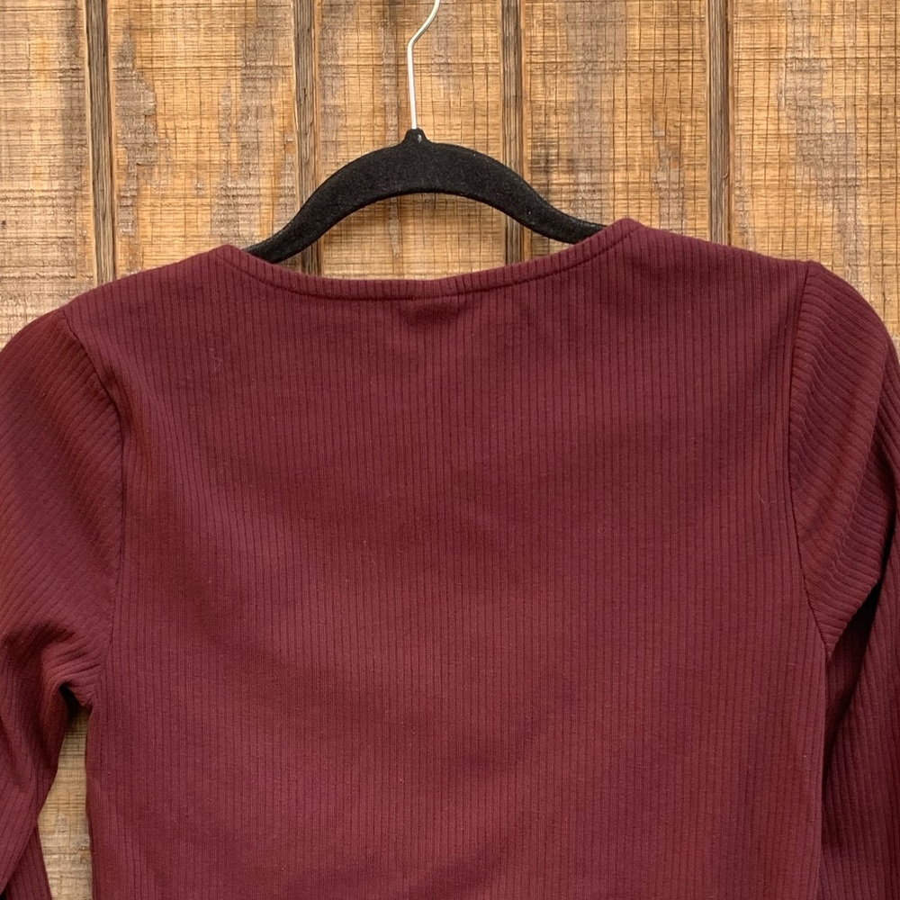 Old Navy Ribbed Maroon Bodysuit - Picture 8 of 8